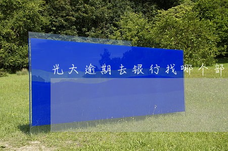光大逾期去银行找哪个部门协商 光大逾期去银行找哪个部门协商