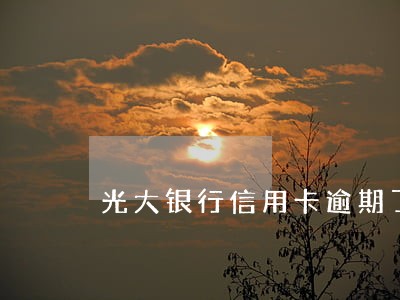 光大银行信用卡逾期了3年了