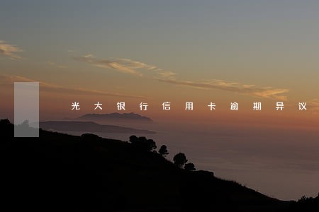 光大银行信用卡逾期异议多久处理