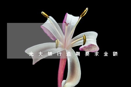 光大银行逾期要求全额 光大银行逾期要求全额