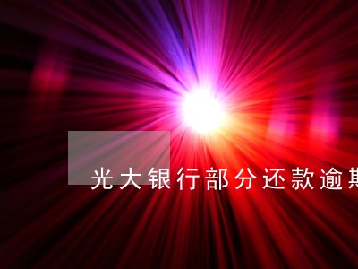 光大银行部分还款逾期4天