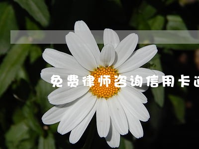 免费律师咨询信用卡逾期 免费律师咨询信用卡逾期