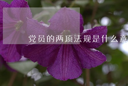 党员的两项法规是什么意思 党员的两项法规是什么意思