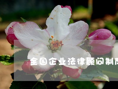 全国企业法律顾问制度 全国企业法律顾问制度
