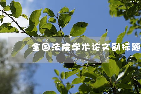 全国法院学术论文副标题几号字 全国法院学术论文副标题几号字