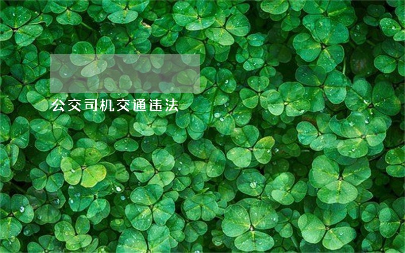 公交司机交通违法 公交司机交通违法