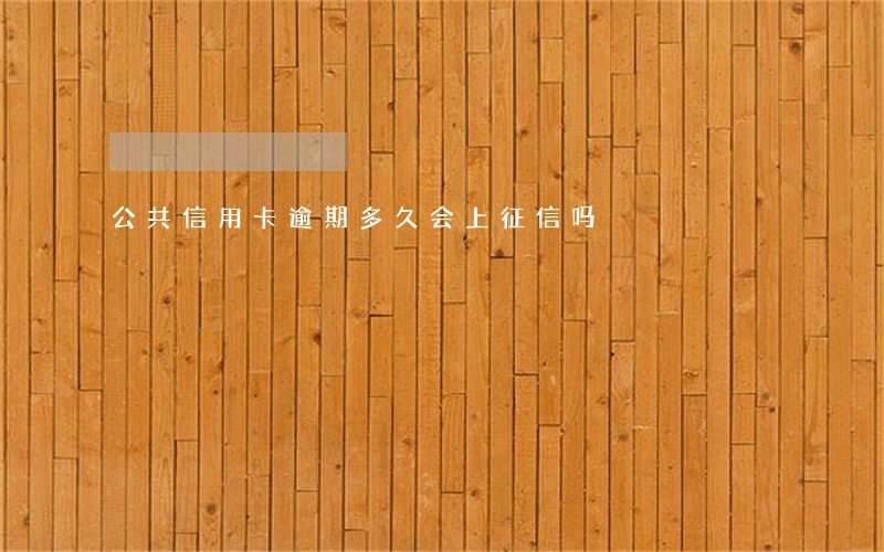 公共信用卡逾期多久会上征信吗 公共信用卡逾期多久会上征信吗
