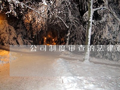 公司制度审查的法律意见书
