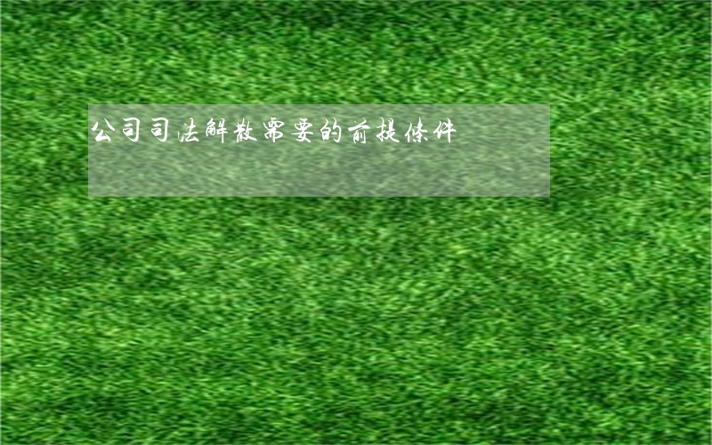 公司司法解散需要的前提条件 公司司法解散需要的前提条件