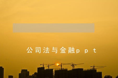 公司法与金融ppt