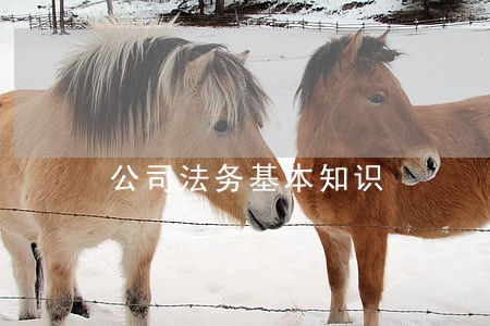 公司法务基本知识 公司法务基本知识