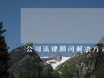 公司法律顾问解决方式 公司法律顾问解决方式