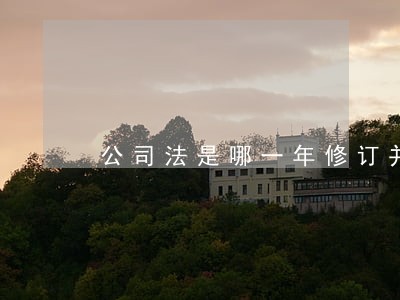 公司法是哪一年修订并颁布的