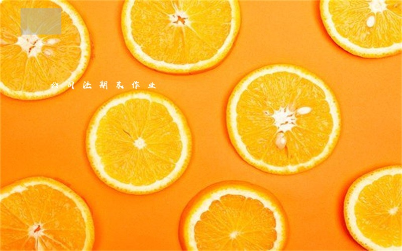 公司法期末作业 公司法期末作业