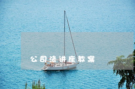 公司法讲座教案