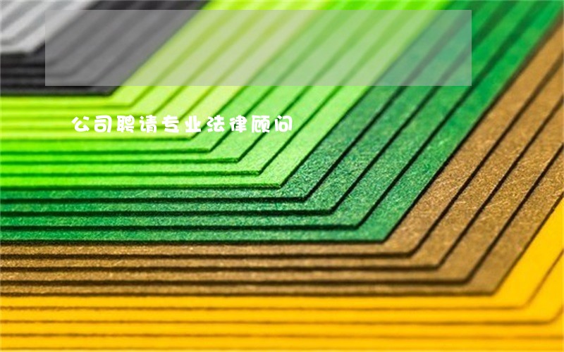 公司聘请专业法律顾问