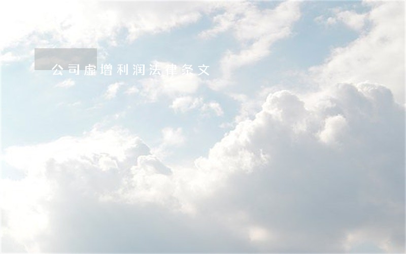 公司虚增利润法律条文