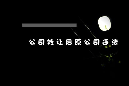 公司转让后原公司违法 公司转让后原公司违法