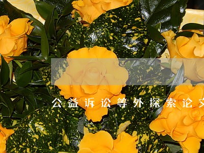 公益诉讼等外探索论文 公益诉讼等外探索论文