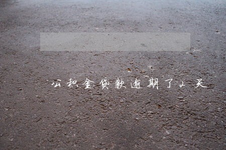 公积金贷款逾期了2天 公积金贷款逾期了2天