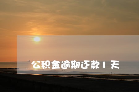 公积金逾期还款1天 公积金逾期还款1天