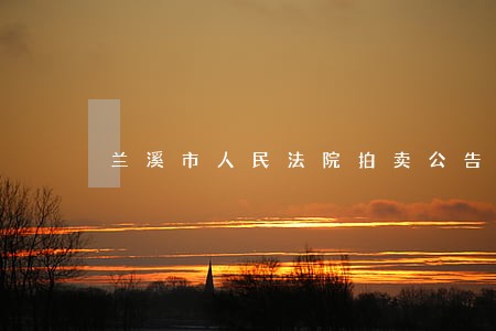 兰溪市人民法院拍卖公告
