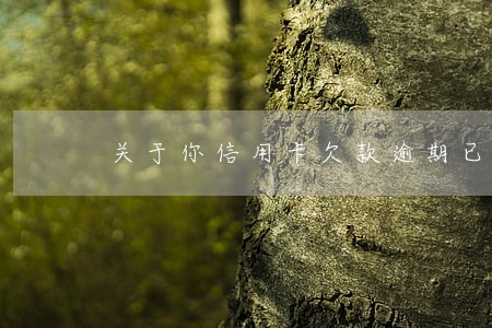 关于你信用卡欠款逾期已久 关于你信用卡欠款逾期已久