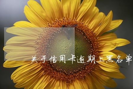 关于信用卡逾期上黑名单的人 关于信用卡逾期上黑名单的人
