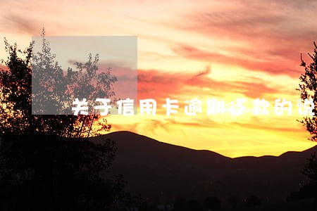 关于信用卡逾期还款的说说 关于信用卡逾期还款的说说