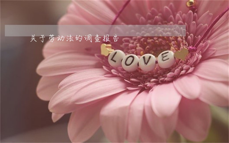 关于劳动法的调查报告 关于劳动法的调查报告