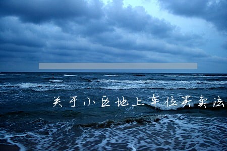 关于小区地上车位买卖法规 关于小区地上车位买卖法规