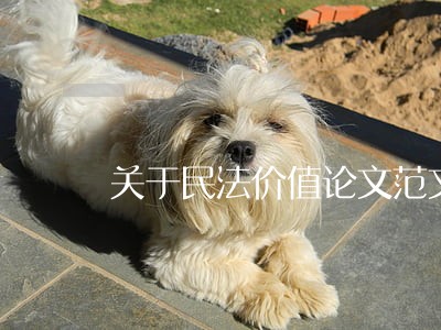 关于民法价值论文范文资料 关于民法价值论文范文资料