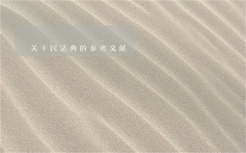 关于民法典的参考文献