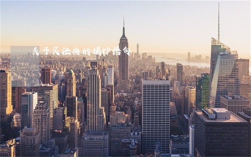 关于民法典的摘抄语句 关于民法典的摘抄语句