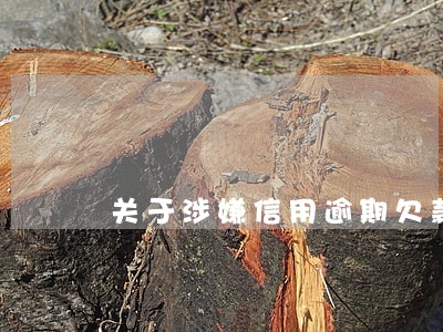 关于涉嫌信用逾期欠款 关于涉嫌信用逾期欠款