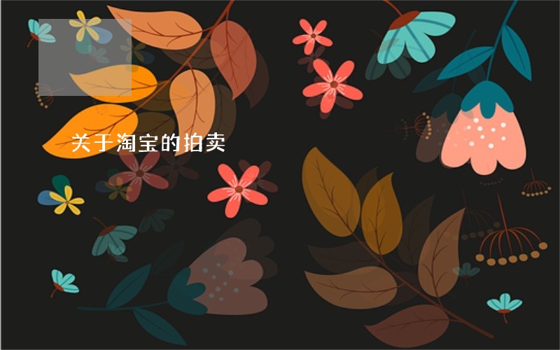 关于淘宝的拍卖 关于淘宝的拍卖