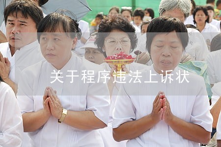 关于程序违法上诉状 关于程序违法上诉状