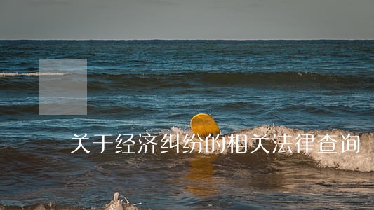 关于经济纠纷的相关法律查询 关于经济纠纷的相关法律查询