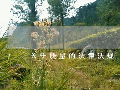 关于质量的法律法规 关于质量的法律法规