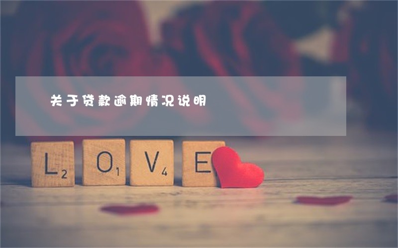 关于贷款逾期情况说明