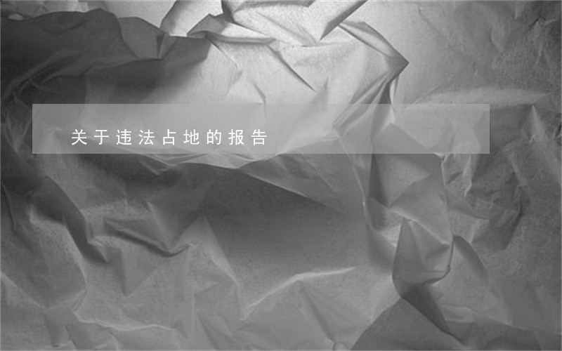 关于违法占地的报告 关于违法占地的报告