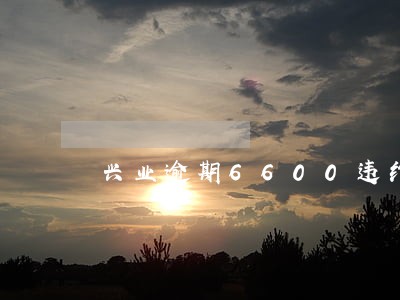 兴业逾期6600违约金多少 兴业逾期6600违约金多少