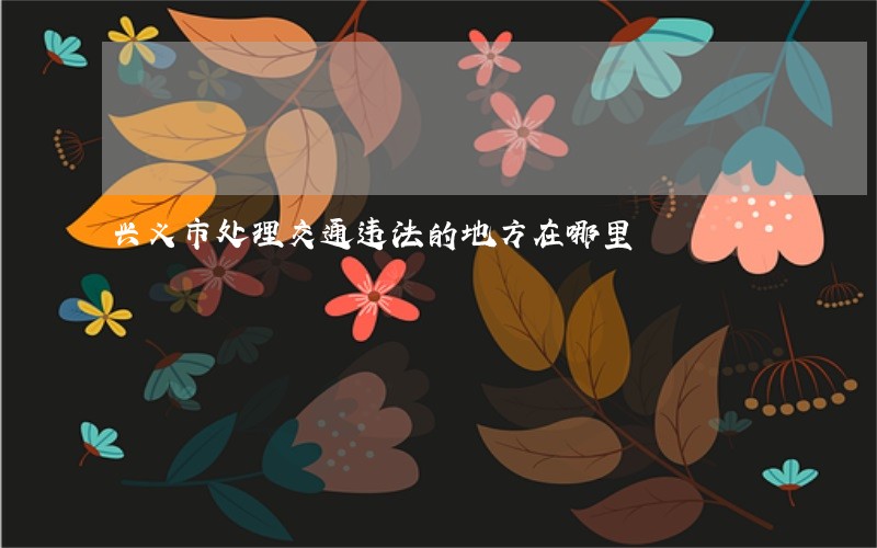 兴义市处理交通违法的地方在哪里 兴义市处理交通违法的地方在哪里