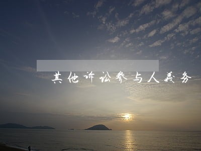 其他诉讼参与人义务