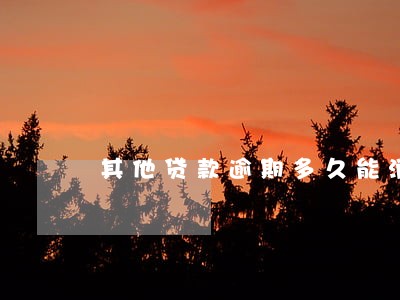 其他贷款逾期多久能消除 其他贷款逾期多久能消除