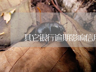 其它银行逾期影响信用卡吗 其它银行逾期影响信用卡吗