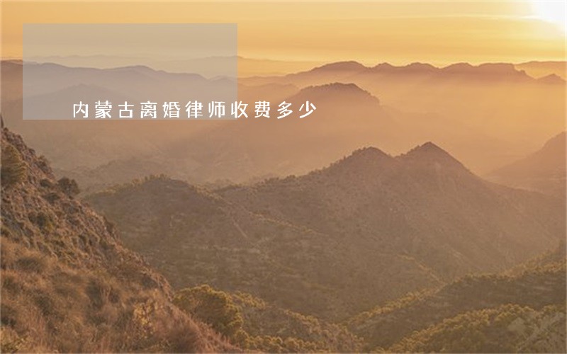 内蒙古离婚律师收费多少