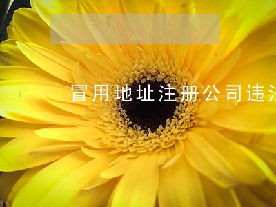 冒用地址注册公司违法吗 冒用地址注册公司违法吗