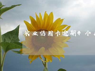 农业信用卡逾期4个月还有事吗 农业信用卡逾期4个月还有事吗