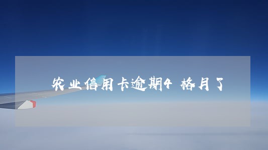 农业信用卡逾期4格月了